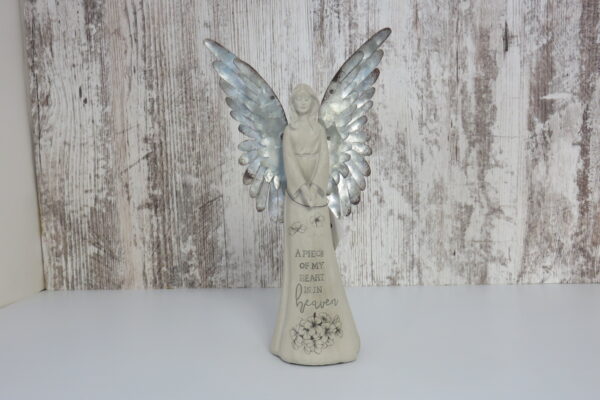 A Piece Of My Heart Is In Heaven Memorial Angel With Tin Wings